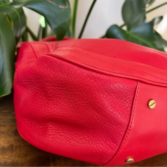 Tory Burch Edye $525 Red Leather Hobo Crossbody